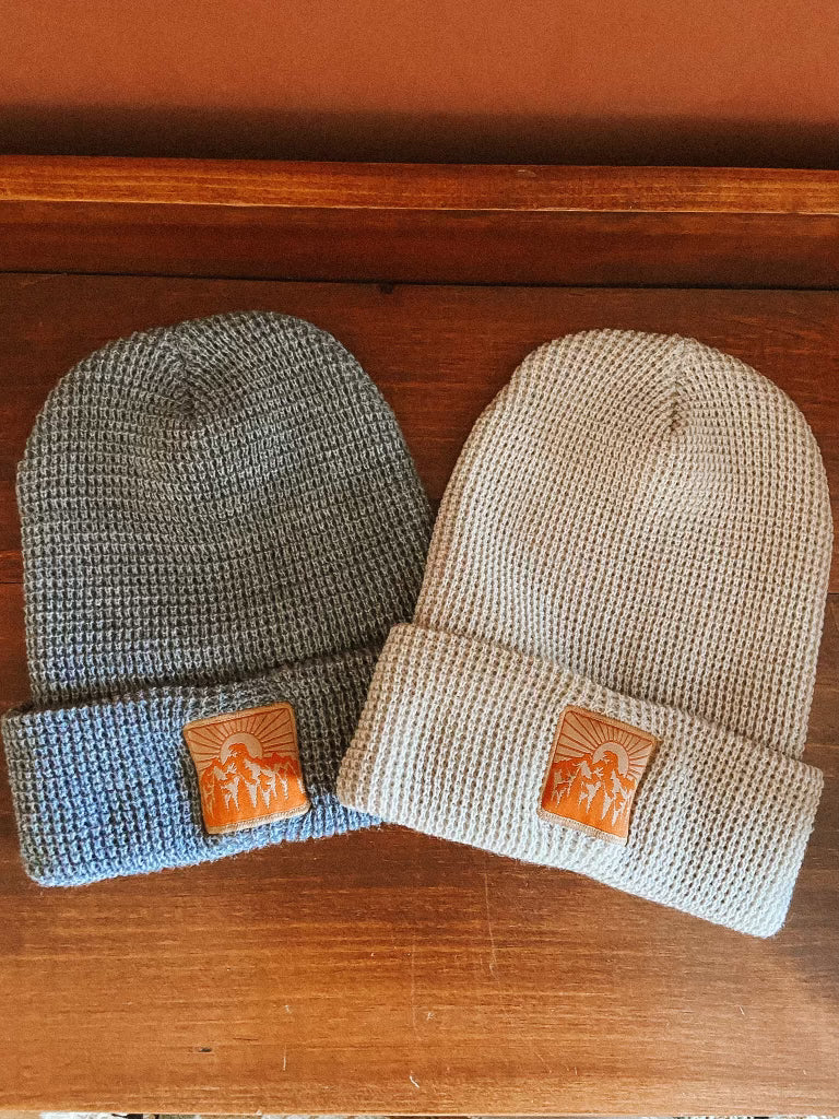 Waffle knit beanie