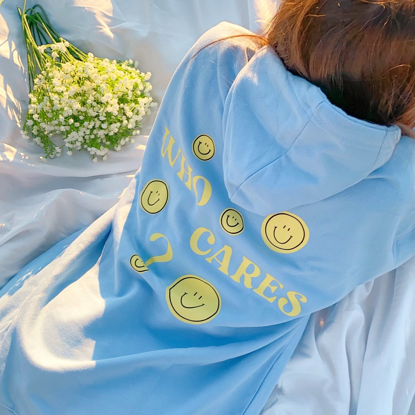 who cares hoodie
